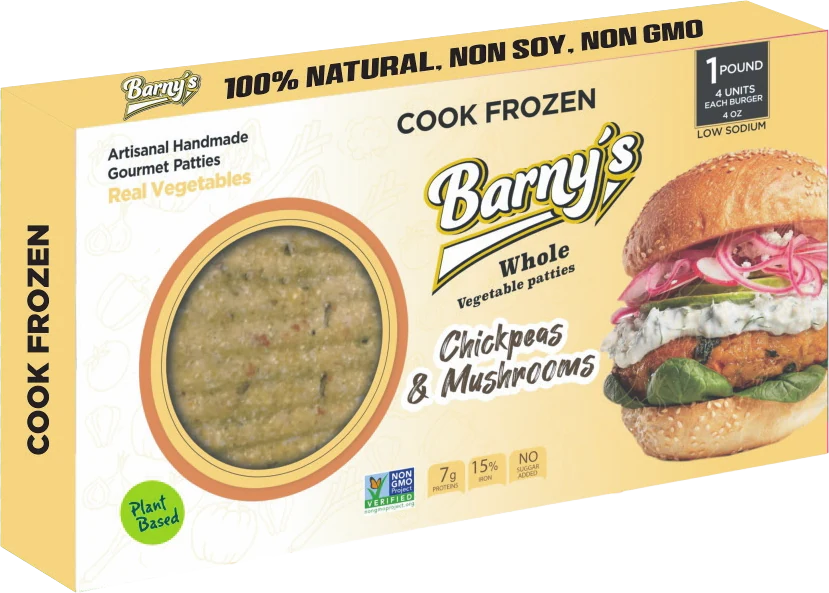 Barny’s Chickpeas & Mushrooms – retail box Barny's Chickpeas & Mushrooms retail box, 1 lb